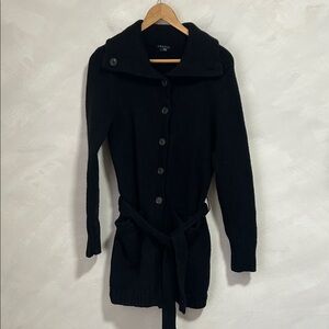 Theory button collar wrap long cardigan, merino cashmere and mohair blend